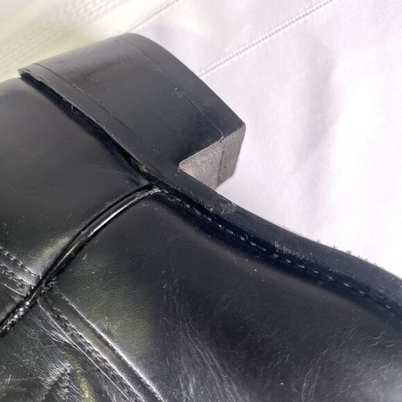 Vintage Black Leather Roper Cowboy Boots Men’s Size 8.5 3E Western Point Toe USA - Picture 12 of 13